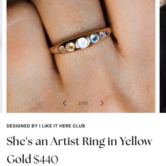 10k Solid gold ring | Local Eclectic She’s An Artist ring in yellow SOLID gold - Picture 4 of 7
